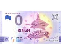 # 0 Euro Note France 2019 · Sea Life Paris · Souvenir zéro € Billet de Banque