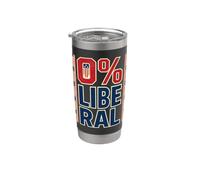 0% libéral - Énoncé zéro pour cent Énoncé conservateur électeur Gobelet isotherme en acier inoxydable double paroi