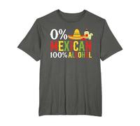 0% mexicain 100% Tequila Sombrero Cinco De Mayo Funny T-Shirt