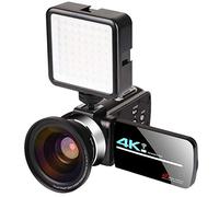 0℃ Outdoor Camescope 4K, avec Zoom Numérique 16x avec Vision Nocturne IR et WiFi, Connexion avec Télescope/lumière LED/Microphone et Autres Accessoires pour Les événements Familiaux,B