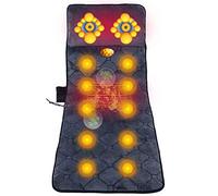 0℃ Outdoor Tapis Massage Chauffé avec Têtes Pétrissage Shiatsu à 20 Cols, Tape Chauffage Vibrant Matrice Complet Matelas Corps Coussin Masseur Soulagement Masse Lombaire, Confortable et Pliable