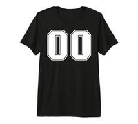 00 Number Zero Team Sports Graphic Design Varsity Matching T-Shirt Haut de Gamme
