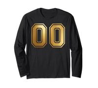 00 Number Zero Team Sports Graphic Varsity Matching Manche Longue