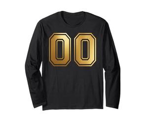 00 Number Zero Team Sports Graphic Varsity Matching Manche Longue