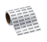 0001-2000 Petit rouleau d'autocollants rectangulaires rectangulaires en vinyle imperméable pour inventaire