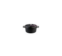 Kamberg - 0008195 - cocotte ø 24 cm ronde noire - fonte d'aluminium - revêtement pierre - tous feux dont induction - sans pfoa
