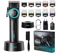001 Tondeuse Cheveux Hommes Professionnelle, Sans Fil Tondeuse Pro Dégradé Coupe Cheveux et Coiffeur, Lames en Céramique, 9000 TR/MIN, Affichage Numérique à LED, Poignée en Métal, Noir