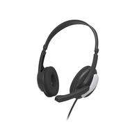 Hama Casque HS-P100 V2 filaire arceau pour bureau/centre d'appels Noir/Argent