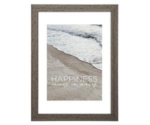 [00193091] Hama Cadre photo en bois "Waves", taupe, 13 x 18 cm