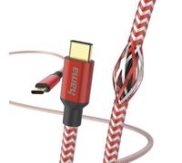Hama Câble USB-C à USB-C Reflective 1,5 m Nylon PD 480 Mbit/s Rouge