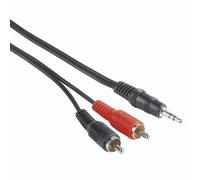 [00205107] Hama Câble audio, fiche jack mâle 3,5 mm - 2 fiches RCA mâles, 5 m