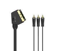 Câble de raccordement Hama Cinch-RCA / péritel AV [3x Cinch-RCA mâle - 1x péritel mâle] 1.5 m noir