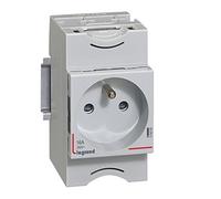 Legrand Prise modulaire 004280 2P+T 10A-16A 250V 2,5 modules à éclips Fixation rail DIN