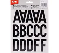 [004450] Apli Pochettes 76 Lettres Majuscules Adhésives Noires Hauteur 50mm