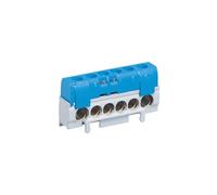 bornier isolé 1x10 à 35 mm² + 5x6 à 25 mm² - bleu neutre