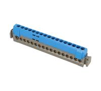 BORNIER DE RÉPARTITION IP 2X NEUTRE 1 CONNEXION 6 À 25 MM² BLEU L 141 MM LEGRAND 004845