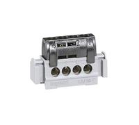 004850 Legrand Bornier de répartition phase isolé - connexions 4x16mm² - Clipsable sur rail DIN