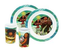 006340 VAIANA DISNEY LOT VAISSELLE POUR ENFANT AVEC 2 VERRES 220 ML ET 2 ASSIETTES Ø22CM