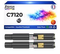 006R01824 Pack 2 Toners compatibles pour Xerox VersaLink C7100 C7120 C7125 C7130 DN Noir haute capacité avec puce 31300 pages