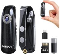 007 Small Body Cameras,Portable Pocket Camera with Back Clip,1080P Mini Body Cameras Loop Recording for Bike,Animal,Home,Security (32GB)