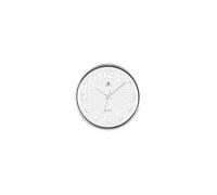 00816 Horloge à quartz Cercle Chrome, Blanc