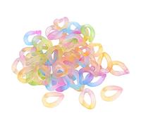 01 02 015 50 pièces Anneaux de Liaison en Acrylique, connecteurs à maillons Rapides givrés colorés en Plastique ovales Petits Anneaux de maillon de chaîne en Acrylique pour(Transparent Deux Couleurs)
