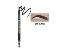 (01 black66)Natural Makeup Double Head Super Fine Eyebrow Pencil Waterproof Lasting Eyes Black Brown Make Rotatable Up Pen TSLM1