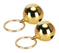 01 Clochettes Rondes pour Animaux de Compagnie, clochettes en cuivre chromées résistantes à la Corrosion pour Animaux de Compagnie Lisses avec Porte-clés pour Chien pour l'extérieur(Gold)