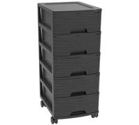 [010330 NO] EDA Module de classement STONE, A4, 5 tiroirs, PP, noir