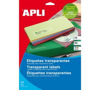 APLI Étiquettes adhésives en papier transparent 10 volets 63,5 x 38,1 mm