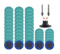 01397 Lot de 40 disques abrasifs à changement rapide de 5 cm, disque recouvert d’oxyde de zirconium vert pour la préparation de surface (grain 36)