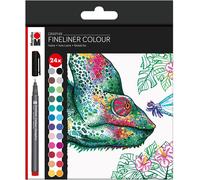 014600000104 Graphix Lot De 24 Feutres Fins Hypnotice,24 Couleurs Brillantes,Épaisseur De Trait Env. 0,5 Mm,Encre Pigmentée À Base D'eau,Pointe En Plastique Métallique