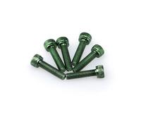 0147 - lot de six vis en aluminium m5 x 20 mm sous blister compatible avec universal universal COULEUR GREEN