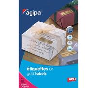 [015025] Apli-Agipa Etui 1300 Étiquettes Laser/Copieur, 21,2mm x 38,1mm, Or