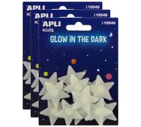 [016549] Apli Lot de 3 Etuis de 12 Stickers Petites Etoiles 3D 37mm Luminesce...