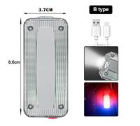 01JSD-A 1pcs Lumière stroboscopique LED rouge et bleue, lampe de poche à clip initiée par la police, lumière de course extérieure, aste par USB, lampe de travail pour casque de sécurité ""Nipseyteko