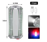 01JSD-B 1pcs Lumière stroboscopique LED rouge et bleue, lampe de poche à clip initiée par la police, lumière de course extérieure, aste par USB, lampe de travail pour casque de sécurité ""Nipseyteko
