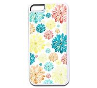 02-Scattered Flowers-Pattern-Case for the APPLE IPHONE 5c ONLY!!!-Hard White Plastic Outer Case
