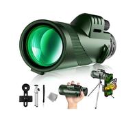(02 vert-standard)Caméra de téléphone monoculaire HD 50x60, puissante, Zoom étoile miroir, trépied, télescope, Clip