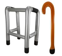 0207VP6W68D Gonflable Zimmer Frame et Canne Gonflable Jouet nouveauté Blague Gag Déguisement - Zimmer Frame & Canne, One Size