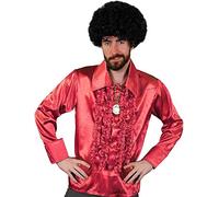 0207VP7E8O6 Chemise Disco années 70 pour Homme avec Volants - Déguisement Night Fever branché avec Grand col et Manchettes