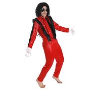 0207VP7XZAT Déguisement du Roi de la Pop avec Cette Combinaison Rouge pour Enfant. Ideal pour Les fêtes de Fin d'école ou Halloween. (Small)