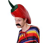 0207VP80SH7 Déguisement Mexicain Piment Rouge Chapeau déguisement Chapeau Nouveauté Nourriture Couvre-Chef Mexicain Vif Piment déguisement