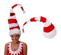 0207VP8CRMT Long Bonnet de Père Noël Noël rayé Grand en Peluche Deluxe Accessoire Déguisement Noël Père Noël Chapeaux Bulk de Mesdames Bonnet pour Homme