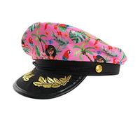 0207VP901PJ hawaïen Chapeau Marin Chapeau de Capitaine Hawaii Palm Beach Surf soirée d'été Cerf Costume Vacances Luau Tiki Disponible en 5 différentes Couleurs - Rouge - Bleu - Jaune - Rose - Blanc