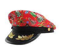 0207VP9E851 hawaïen Chapeau marin chapeau de capitaine Hawaii Palm Beach Surf soirée d'été Cerf COSTUME VACANCES Luau Tiki disponible en 5 différentes couleurs - Rouge - Bleu - Jaune - Rose - Blanc