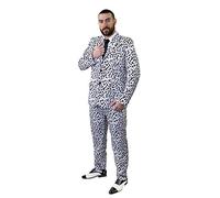 0207VPB3R2Z Dalmatien imprimé Suit Costume déguisement avec Noir Cravate - Parfait comme Un déguisement Halloween - Disponible en 5 Tailles : Petit, M, Grand, XL & XXL - Noir, Medium