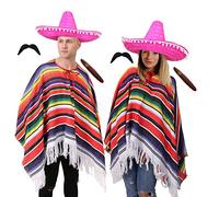 0207VPH4TRX Adults Mexican Wild West Couples Fancy Dress Costume - Red