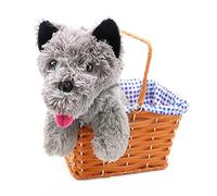 0207VPP9BMZ Kansas Girl Cute Dog in Basket Fancy Dress Accessory - Grey Terrier Plush Toy Dog Toy Toto Fancy Dress Accessory - Perfect for Book Week Fancy Dress