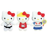 024269 Hello Kitty Lot DE 3 Peluches Sport +/- 14 CM : Tennis, Judo ET Natation